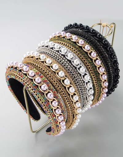 New Rhinestone Faux Pearl Hair Hoop For Women  #795751 $16.20 USD, Wholesale Fashion Hair Accessories