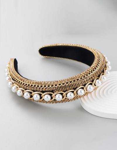 Replica New Rhinestone Faux Pearl Hair Hoop For Women  #795751 $16.20 USD for Wholesale