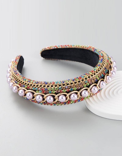 Replica New Rhinestone Faux Pearl Hair Hoop For Women  #795751 $16.20 USD for Wholesale