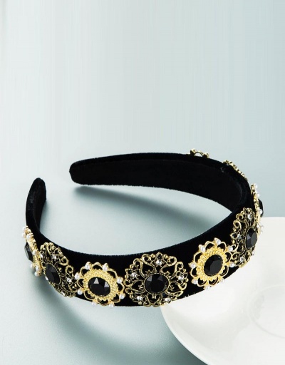 Replica Retro Style Faux-Pearl Flower Hair Hoop #795756 $15.50 USD for Wholesale