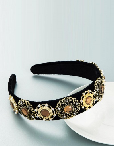 Replica Retro Style Faux-Pearl Flower Hair Hoop #795756 $15.50 USD for Wholesale