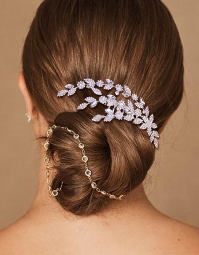 Adorable Eye-Catching Rhinestone Leaf Shape Hair Comb #795757 $15.79 USD, Wholesale Fashion Hair Accessories