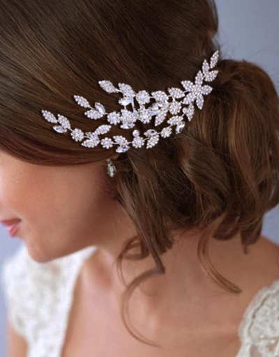 Replica Adorable Eye-Catching Rhinestone Leaf Shape Hair Comb #795757 $15.79 USD for Wholesale