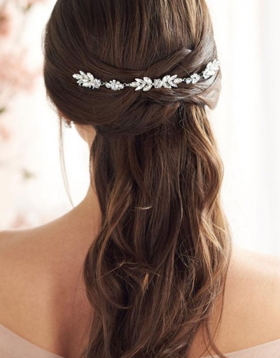 Replica Gorgeous Leaf Zircon Shinny Bridal Hair Accessories #795760 $17.55 USD for Wholesale