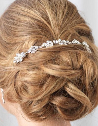 Replica Gorgeous Leaf Zircon Shinny Bridal Hair Accessories #795760 $17.55 USD for Wholesale