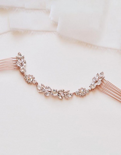 Replica Gorgeous Leaf Zircon Shinny Bridal Hair Accessories #795760 $17.55 USD for Wholesale