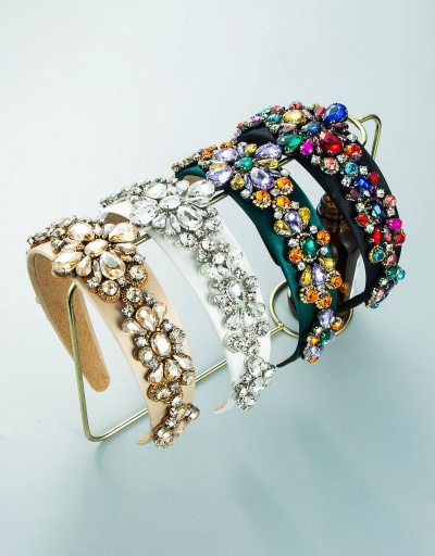 Vintage Style Baroque Colorful Rhinestone Hair Hoop #795762 $17.45 USD, Wholesale Fashion Hair Accessories