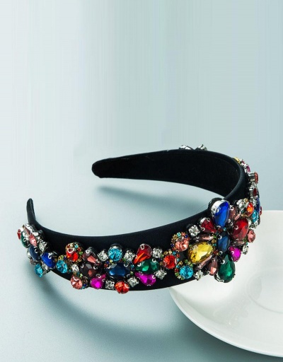 Replica Vintage Style Baroque Colorful Rhinestone Hair Hoop #795762 $17.45 USD for Wholesale