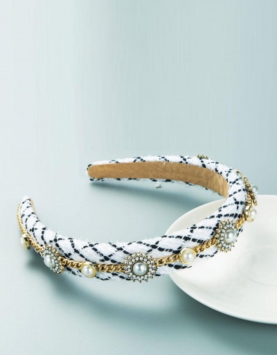 Replica Modern Faux-Pearl Geometry Simple Hair Hoop #795763 $11.88 USD for Wholesale