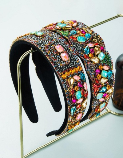 Party Multicolored Rhinestone Hair Hoop For Ladies #795765 $18.15 USD, Wholesale Fashion Hair Accessories