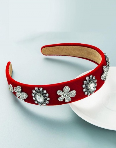 Replica Exquisite Flower Vintage Velvet Hair Hoop #795773 $15.16 USD for Wholesale