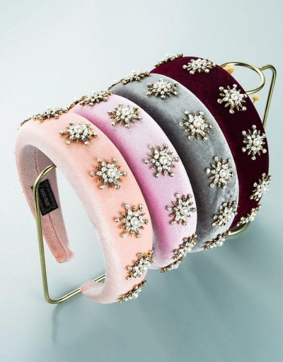 Dressy Flower Faux-Pearl Sponge Hair Hoop #795775 $15.55 USD, Wholesale Fashion Hair Accessories