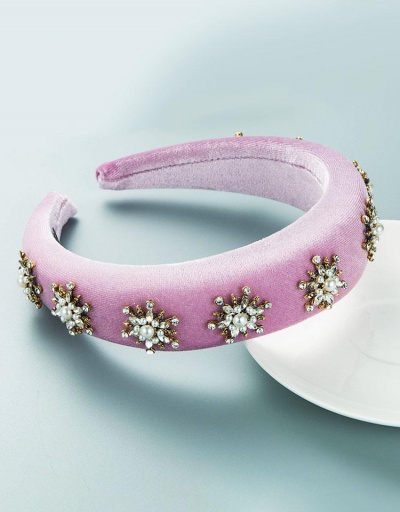 Replica Dressy Flower Faux-Pearl Sponge Hair Hoop #795775 $15.55 USD for Wholesale