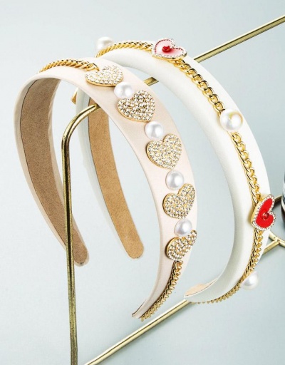 Cute Heart Rhinestone Faux-Pearl Hair Hoop #795788 $10.85 USD, Wholesale Fashion Hair Accessories