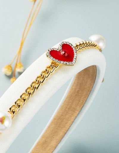 Replica Cute Heart Rhinestone Faux-Pearl Hair Hoop #795788 $10.85 USD for Wholesale