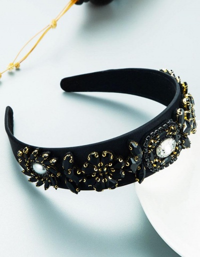 Replica Colored Flower Rhinestone Vintage Women Hair Hoop #795793 $13.81 USD for Wholesale