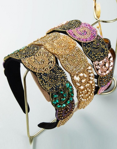 Luxurious Colorful Rhinestone Broadside Hair Hoop #795794 $17.42 USD, Wholesale Fashion Hair Accessories