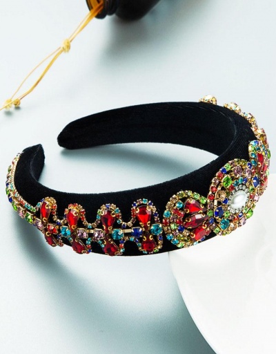 Replica Vintage Style Multicolored Rhinestone Faux-Pearl Hair Hoop #795796 $16.90 USD for Wholesale