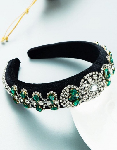 Replica Vintage Style Multicolored Rhinestone Faux-Pearl Hair Hoop #795796 $16.90 USD for Wholesale