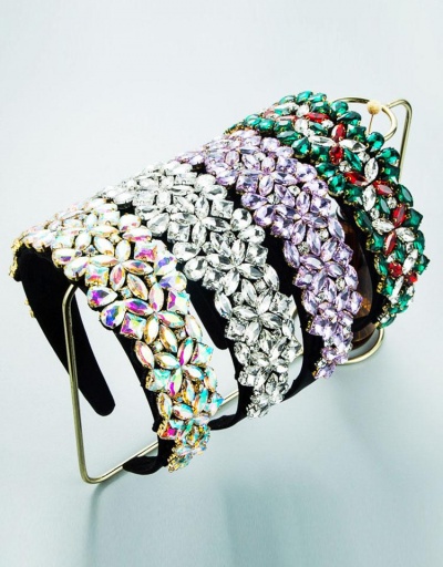 Baroque Style Vintage Colorful Rhinestone Hair Hoop #795798 $19.87 USD, Wholesale Fashion Hair Accessories