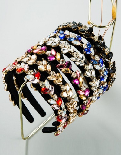 Flannel Colored Rhinestone Hair Hoop For Women #795799 $11.21 USD, Wholesale Fashion Hair Accessories