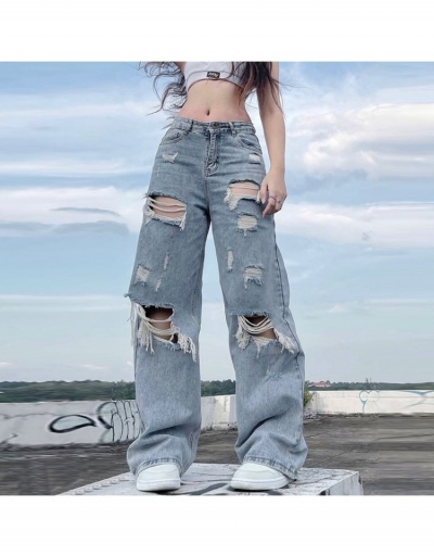  Women's Loose Fashion Ripped Straight Jeans #795812 $28.62 USD, Wholesale Fashion Jeans