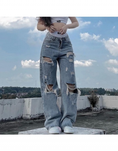 Replica  Women's Loose Fashion Ripped Straight Jeans #795812 $28.62 USD for Wholesale