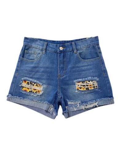 Replica Women Fashion Denim Ripped Short Jeans #795813 $24.18 USD for Wholesale