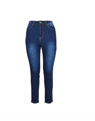 Replica Patchwork Washable Blue Pencil Jean Trousers For Women  #795816 $30.40 USD for Wholesale