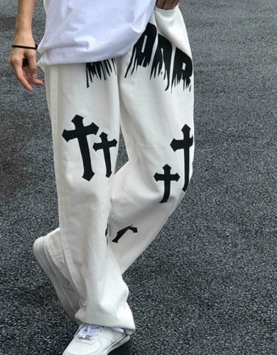 Street White Printed Wide Leg Jeans For Women #795827 $30.39 USD, Wholesale Fashion Jeans