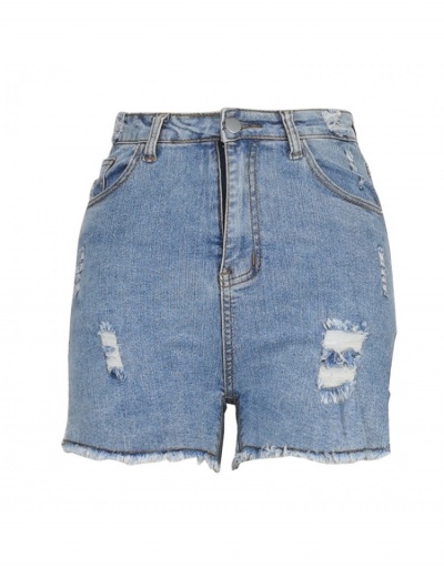 Replica  Women's Ripped Raged Hem Denim Shorts #795834 $20.80 USD for Wholesale