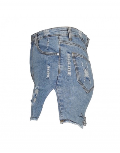 Replica  Women's Ripped Raged Hem Denim Shorts #795834 $20.80 USD for Wholesale