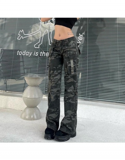 Latest Camouflage  Pockets Low Rise Straight Jeans #795835 $33.12 USD, Wholesale Fashion Jeans