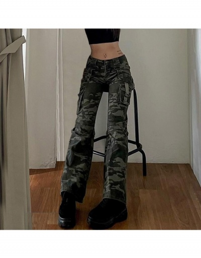 Replica Latest Camouflage  Pockets Low Rise Straight Jeans #795835 $33.12 USD for Wholesale