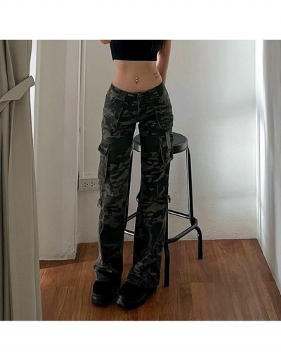 Replica Latest Camouflage  Pockets Low Rise Straight Jeans #795835 $33.12 USD for Wholesale