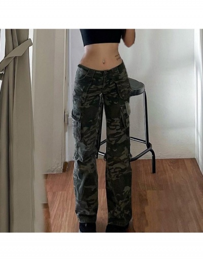 Replica Latest Camouflage  Pockets Low Rise Straight Jeans #795835 $33.12 USD for Wholesale