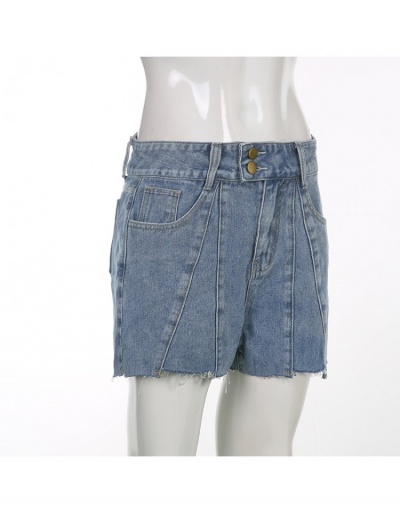 Replica Trendy Street Blue High Waist Ladies Denim Shorts #795846 $21.84 USD for Wholesale