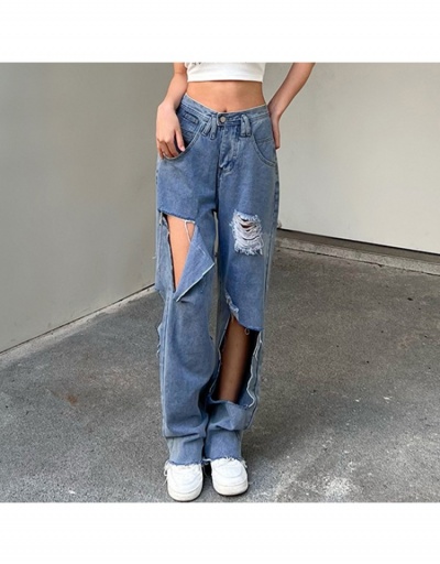 Replica Fashion Denim Raged Hem Ripped Women's Jeans #795849 $30.94 USD for Wholesale