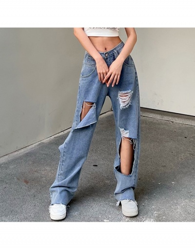 Replica Fashion Denim Raged Hem Ripped Women's Jeans #795849 $30.94 USD for Wholesale