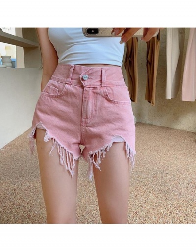 Replica Sexy Pink Irregular Pure Color Denim Shorts #795850 $26.33 USD for Wholesale