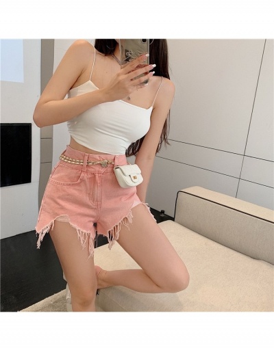 Replica Sexy Pink Irregular Pure Color Denim Shorts #795850 $26.33 USD for Wholesale