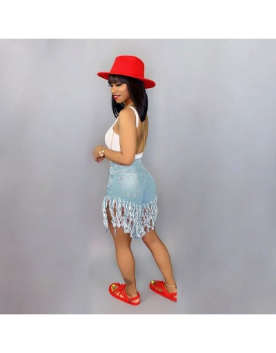 Replica Women Fashion Denim Tassel Short Jeans  #795852 $29.25 USD for Wholesale