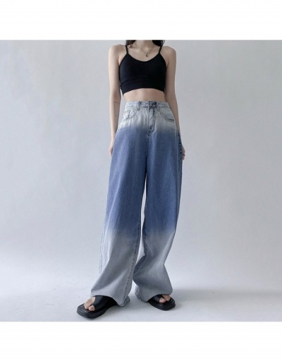 Replica  Summer Gradient Color  Wide Leg Denim Pants #795856 $31.54 USD for Wholesale