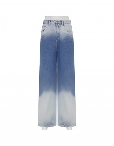 Replica  Summer Gradient Color  Wide Leg Denim Pants #795856 $31.54 USD for Wholesale