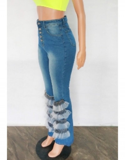 Replica  Denim High Waist Flare Legs Women Pants #795857 $38.81 USD for Wholesale