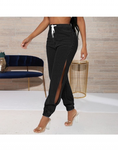  Women Solid Casual Ripped Long Jeans #795860 $23.28 USD, Wholesale Fashion Jeans