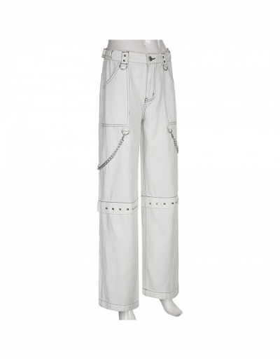 Replica  Work Style Rivet Chain Washed Jeans #795867 $39.15 USD for Wholesale