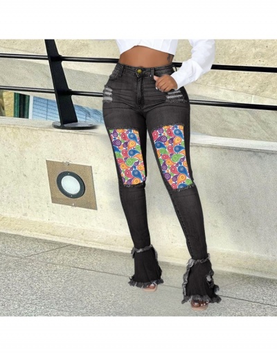 Replica  Fashion Style Paisley Patchwork Women's Jeans #795871 $27.89 USD for Wholesale