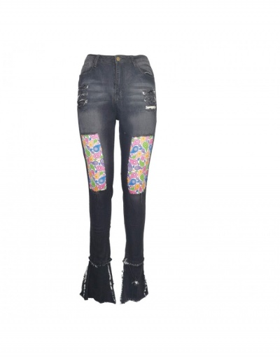 Replica  Fashion Style Paisley Patchwork Women's Jeans #795871 $27.89 USD for Wholesale