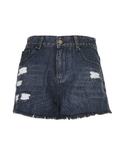 Replica Ripped Black Denim Shorts For Women #795878 $22.40 USD for Wholesale